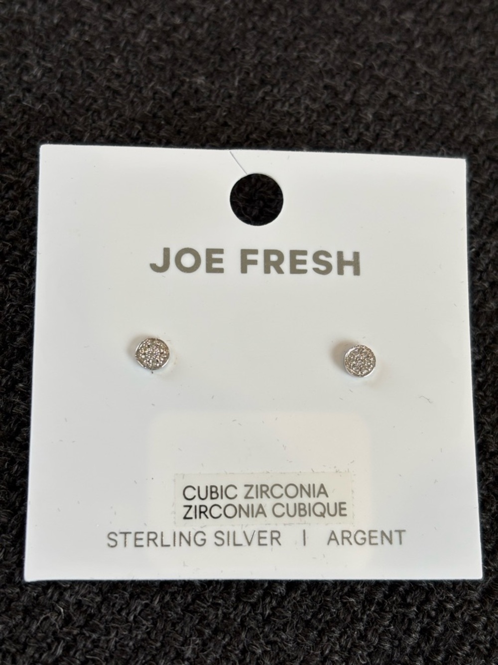 Joe Fresh Silver Cubic Zirconia Pave Stud Earrings